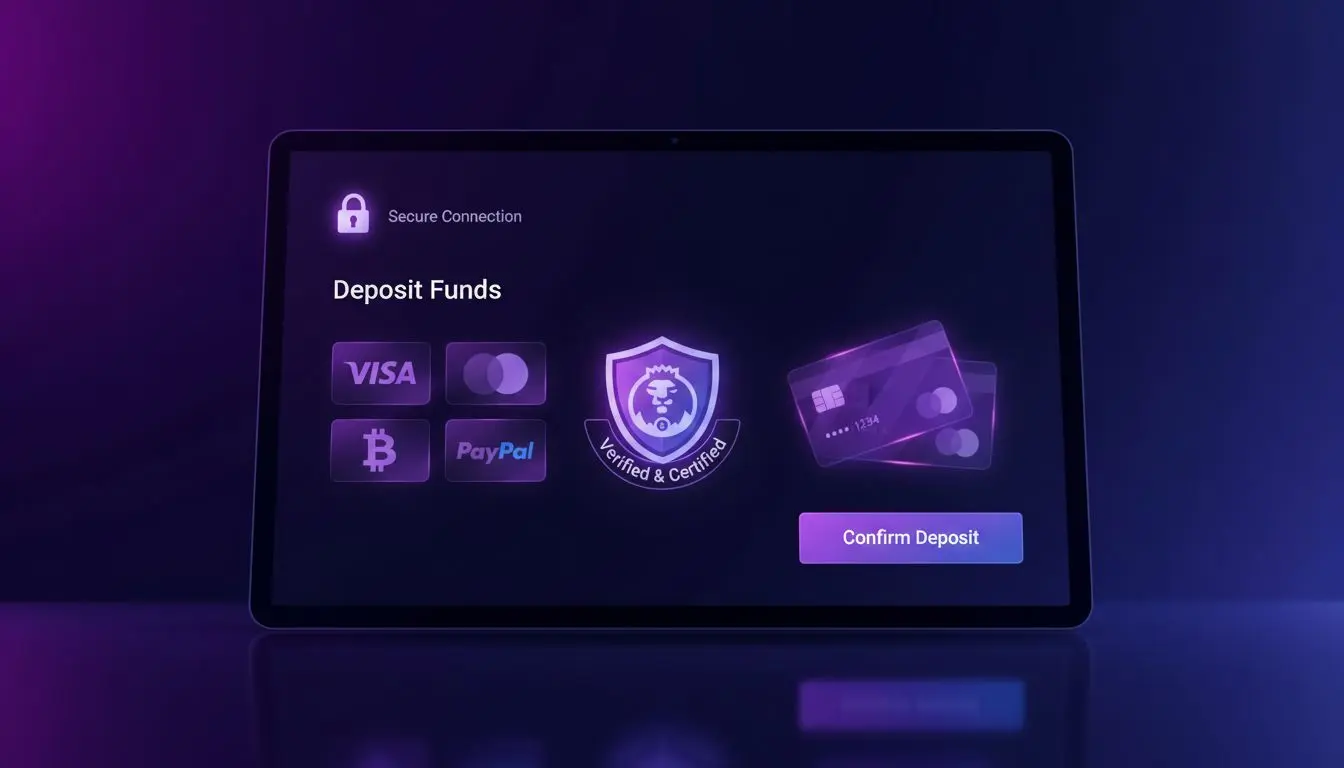 Secure cashier interface with locks and payment icons.